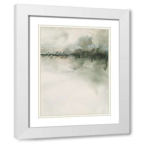 Scripted Landscape I White Modern Wood Framed Art Print with Double Matting by Caroline, Emma
