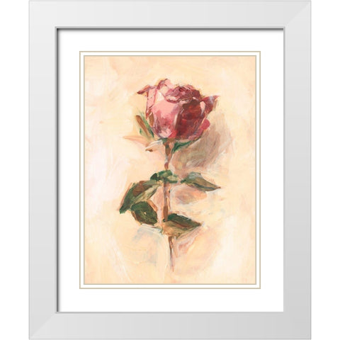 Painterly Rose Study I White Modern Wood Framed Art Print with Double Matting by Harper, Ethan
