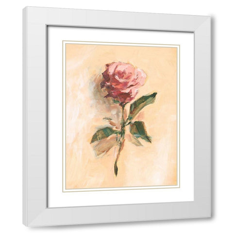 Painterly Rose Study II White Modern Wood Framed Art Print with Double Matting by Harper, Ethan