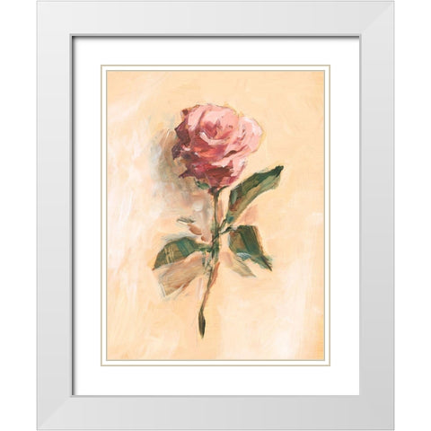 Painterly Rose Study II White Modern Wood Framed Art Print with Double Matting by Harper, Ethan