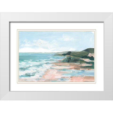 Coral Sand Beaches I White Modern Wood Framed Art Print with Double Matting by Harper, Ethan