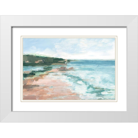 Coral Sand Beaches II White Modern Wood Framed Art Print with Double Matting by Harper, Ethan