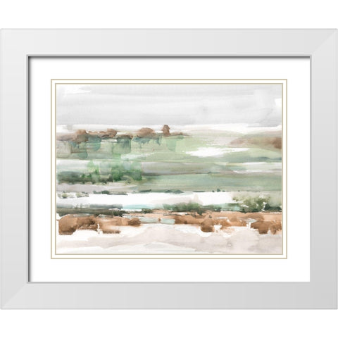 Turquoise and Clay I White Modern Wood Framed Art Print with Double Matting by Harper, Ethan