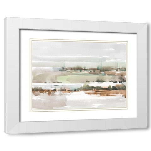 Turquoise and Clay II White Modern Wood Framed Art Print with Double Matting by Harper, Ethan