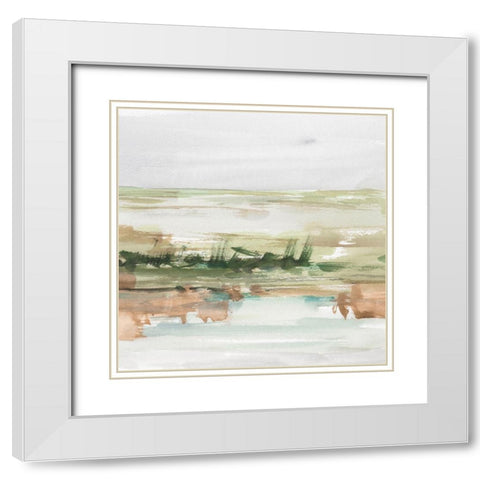 Turquoise and Clay III White Modern Wood Framed Art Print with Double Matting by Harper, Ethan