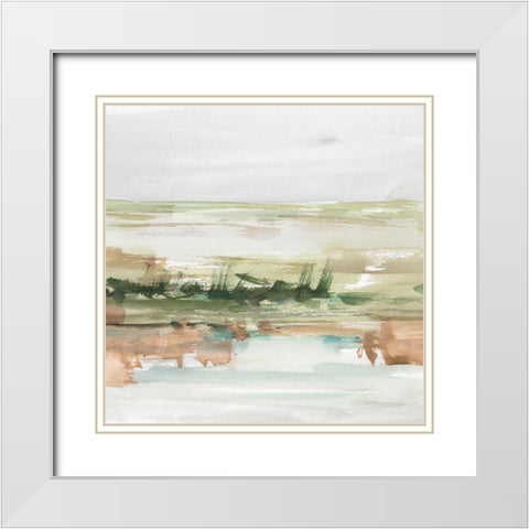 Turquoise and Clay III White Modern Wood Framed Art Print with Double Matting by Harper, Ethan