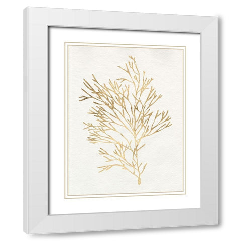 Gilded Algae VII White Modern Wood Framed Art Print with Double Matting by Goldberger, Jennifer