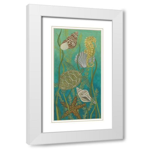 Aquatic Life II White Modern Wood Framed Art Print with Double Matting by Zarris, Chariklia