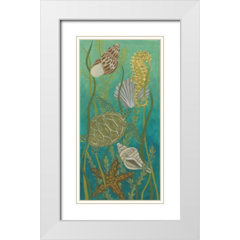 Aquatic Life II White Modern Wood Framed Art Print with Double Matting by Zarris, Chariklia