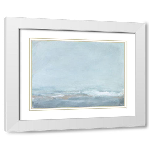 Soft Sea Mist II White Modern Wood Framed Art Print with Double Matting by Long, Christina