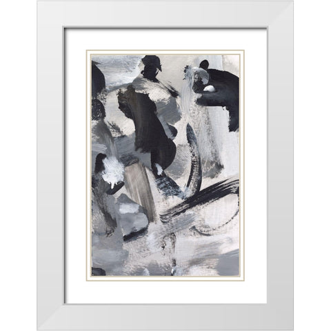Black and White Mix IV White Modern Wood Framed Art Print with Double Matting by Long, Christina