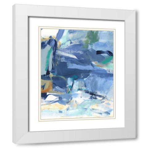 Blue Room I White Modern Wood Framed Art Print with Double Matting by Long, Christina
