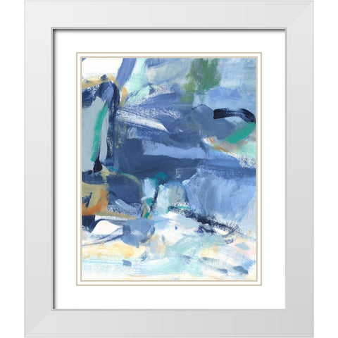 Blue Room I White Modern Wood Framed Art Print with Double Matting by Long, Christina