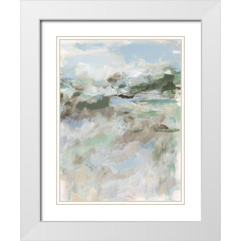 Far Away Hills II White Modern Wood Framed Art Print with Double Matting by Long, Christina