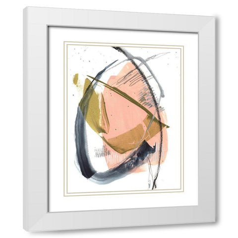 Orbital Marks I White Modern Wood Framed Art Print with Double Matting by Goldberger, Jennifer