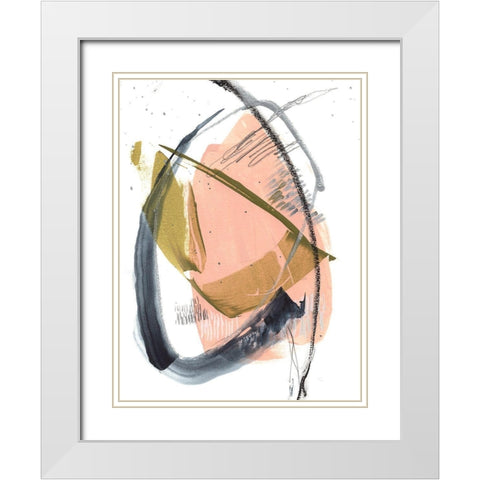 Orbital Marks I White Modern Wood Framed Art Print with Double Matting by Goldberger, Jennifer