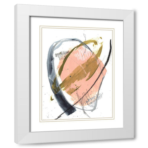 Orbital Marks II White Modern Wood Framed Art Print with Double Matting by Goldberger, Jennifer