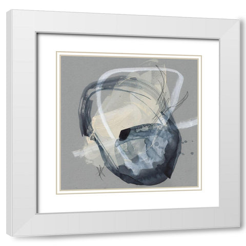 Tandem Loops I White Modern Wood Framed Art Print with Double Matting by Goldberger, Jennifer