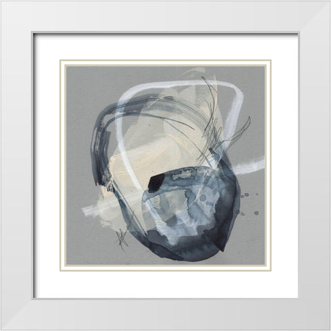 Tandem Loops I White Modern Wood Framed Art Print with Double Matting by Goldberger, Jennifer