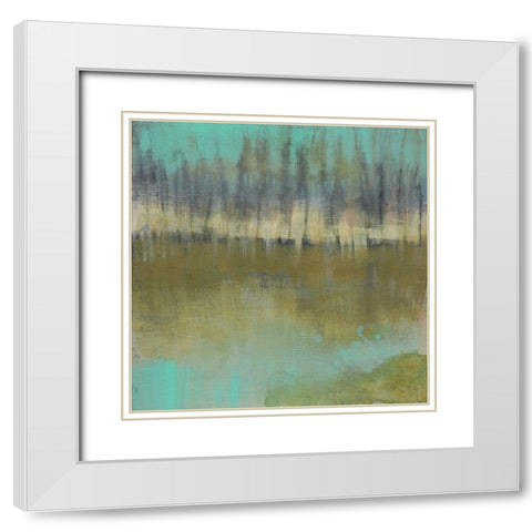 Soft Treeline on the Horizon I White Modern Wood Framed Art Print with Double Matting by Goldberger, Jennifer