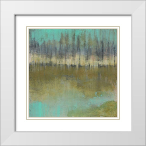 Soft Treeline on the Horizon I White Modern Wood Framed Art Print with Double Matting by Goldberger, Jennifer