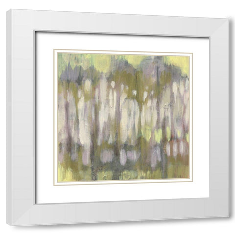 Stained Glass Trees I White Modern Wood Framed Art Print with Double Matting by Goldberger, Jennifer