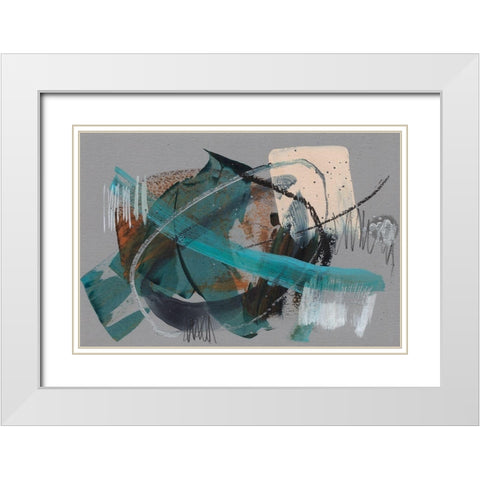 Orbits I White Modern Wood Framed Art Print with Double Matting by Goldberger, Jennifer