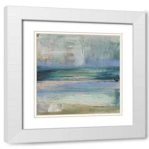 Textured Coastline I White Modern Wood Framed Art Print with Double Matting by Goldberger, Jennifer