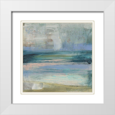 Textured Coastline I White Modern Wood Framed Art Print with Double Matting by Goldberger, Jennifer