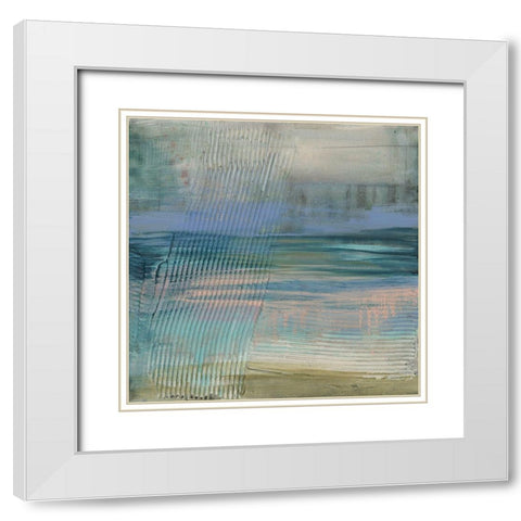 Textured Coastline II White Modern Wood Framed Art Print with Double Matting by Goldberger, Jennifer