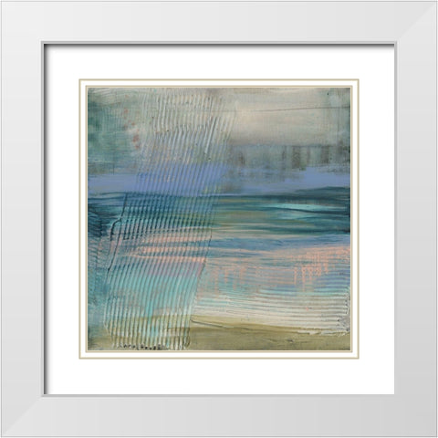 Textured Coastline II White Modern Wood Framed Art Print with Double Matting by Goldberger, Jennifer