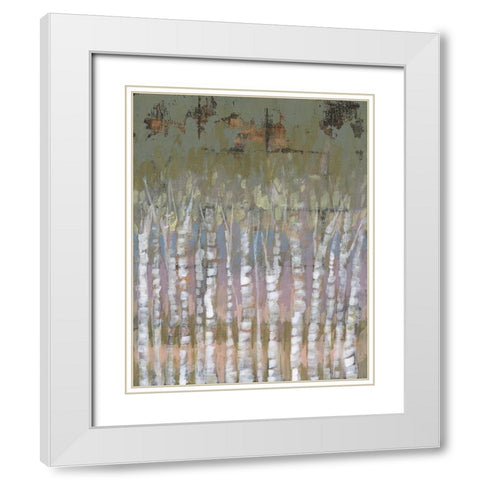 Pastel Birchline II White Modern Wood Framed Art Print with Double Matting by Goldberger, Jennifer