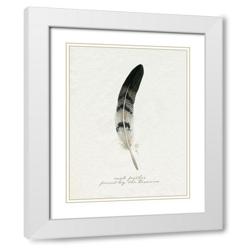 Found Feather I White Modern Wood Framed Art Print with Double Matting by Popp, Grace