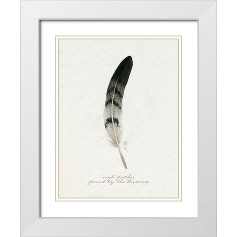 Found Feather I White Modern Wood Framed Art Print with Double Matting by Popp, Grace