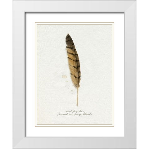 Found Feather III White Modern Wood Framed Art Print with Double Matting by Popp, Grace
