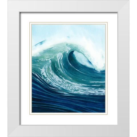 Sea Foam I White Modern Wood Framed Art Print with Double Matting by Popp, Grace