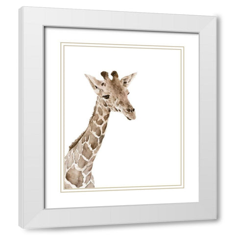 Safari Animal Portraits II White Modern Wood Framed Art Print with Double Matting by Wang, Melissa