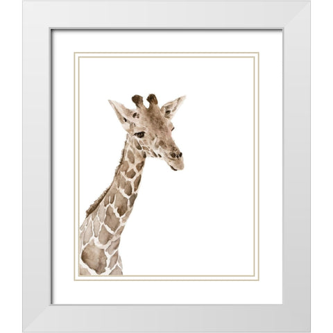 Safari Animal Portraits II White Modern Wood Framed Art Print with Double Matting by Wang, Melissa