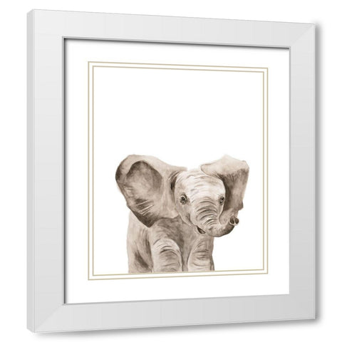 Safari Animal Portraits III White Modern Wood Framed Art Print with Double Matting by Wang, Melissa
