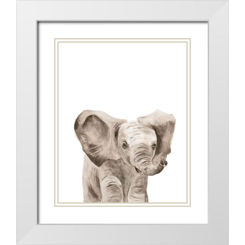 Safari Animal Portraits III White Modern Wood Framed Art Print with Double Matting by Wang, Melissa