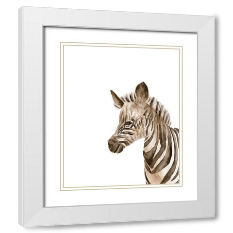 Safari Animal Portraits IV White Modern Wood Framed Art Print with Double Matting by Wang, Melissa