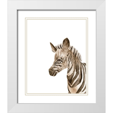 Safari Animal Portraits IV White Modern Wood Framed Art Print with Double Matting by Wang, Melissa