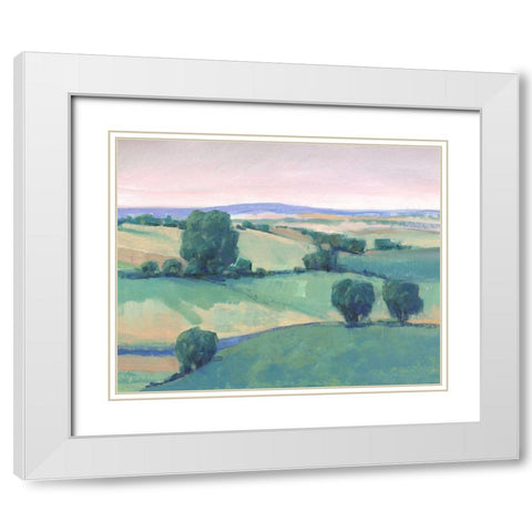 Rolling Countryside I White Modern Wood Framed Art Print with Double Matting by OToole, Tim