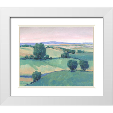 Rolling Countryside I White Modern Wood Framed Art Print with Double Matting by OToole, Tim