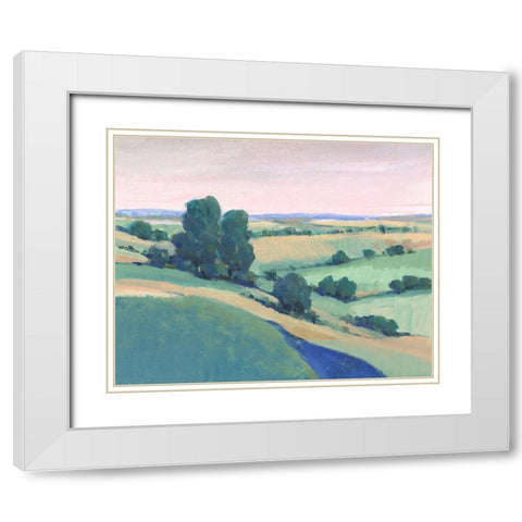 Rolling Countryside II White Modern Wood Framed Art Print with Double Matting by OToole, Tim