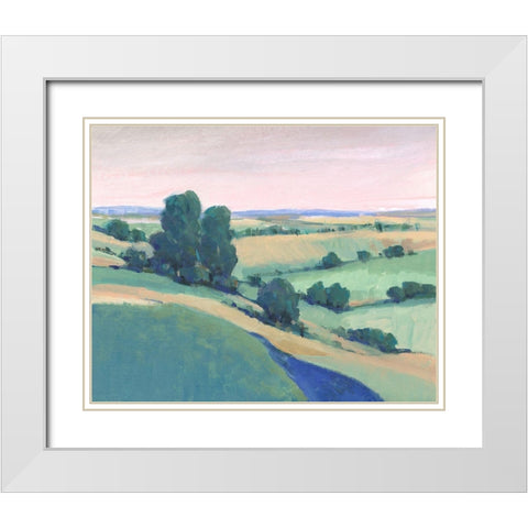 Rolling Countryside II White Modern Wood Framed Art Print with Double Matting by OToole, Tim