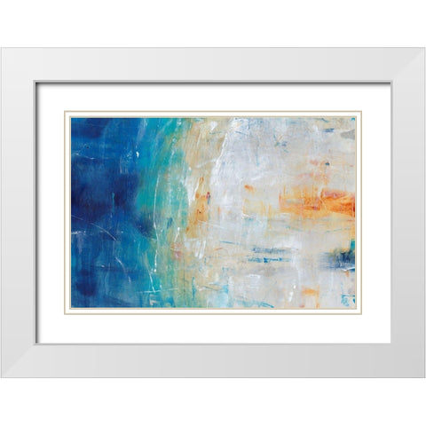 Blue Grotto II White Modern Wood Framed Art Print with Double Matting by OToole, Tim