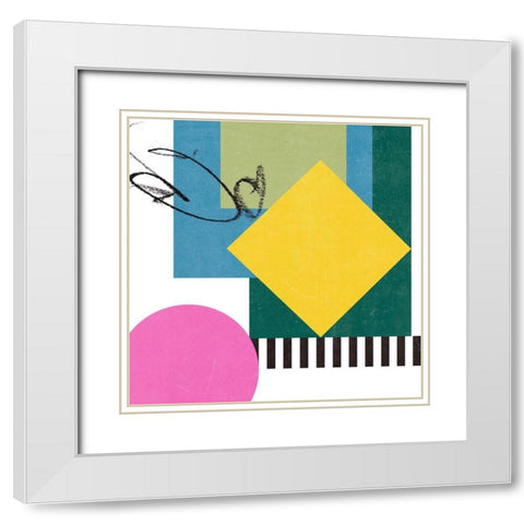 Pianist IV White Modern Wood Framed Art Print with Double Matting by Wang, Melissa