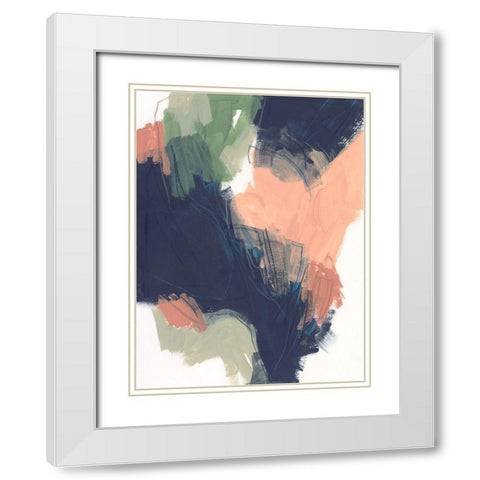 Indigo and Sienna Crescendo I White Modern Wood Framed Art Print with Double Matting by Vess, June Erica