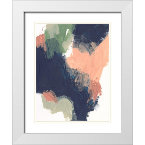 Indigo and Sienna Crescendo I White Modern Wood Framed Art Print with Double Matting by Vess, June Erica